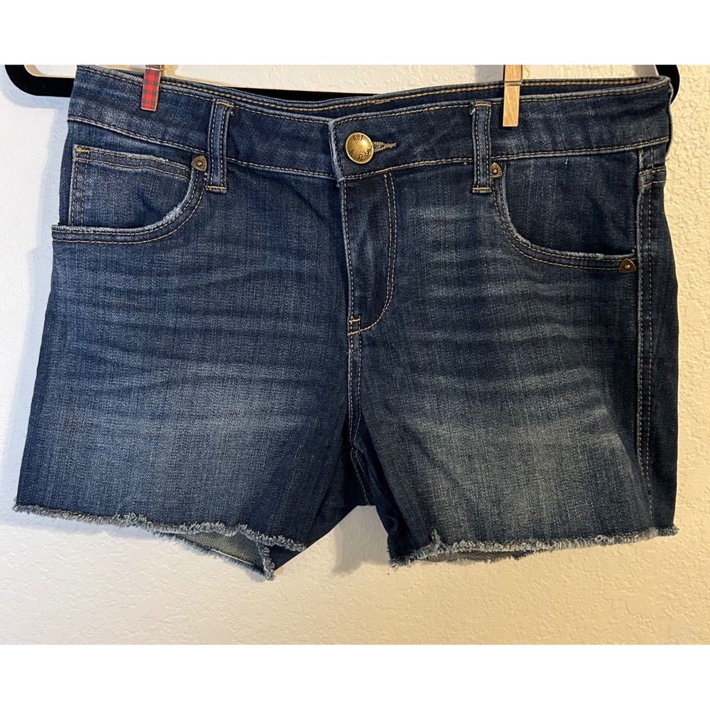 Kut from the Kloth Gidget Fray Short Womens 4 Dark Wash Denim Raw Hem shorts